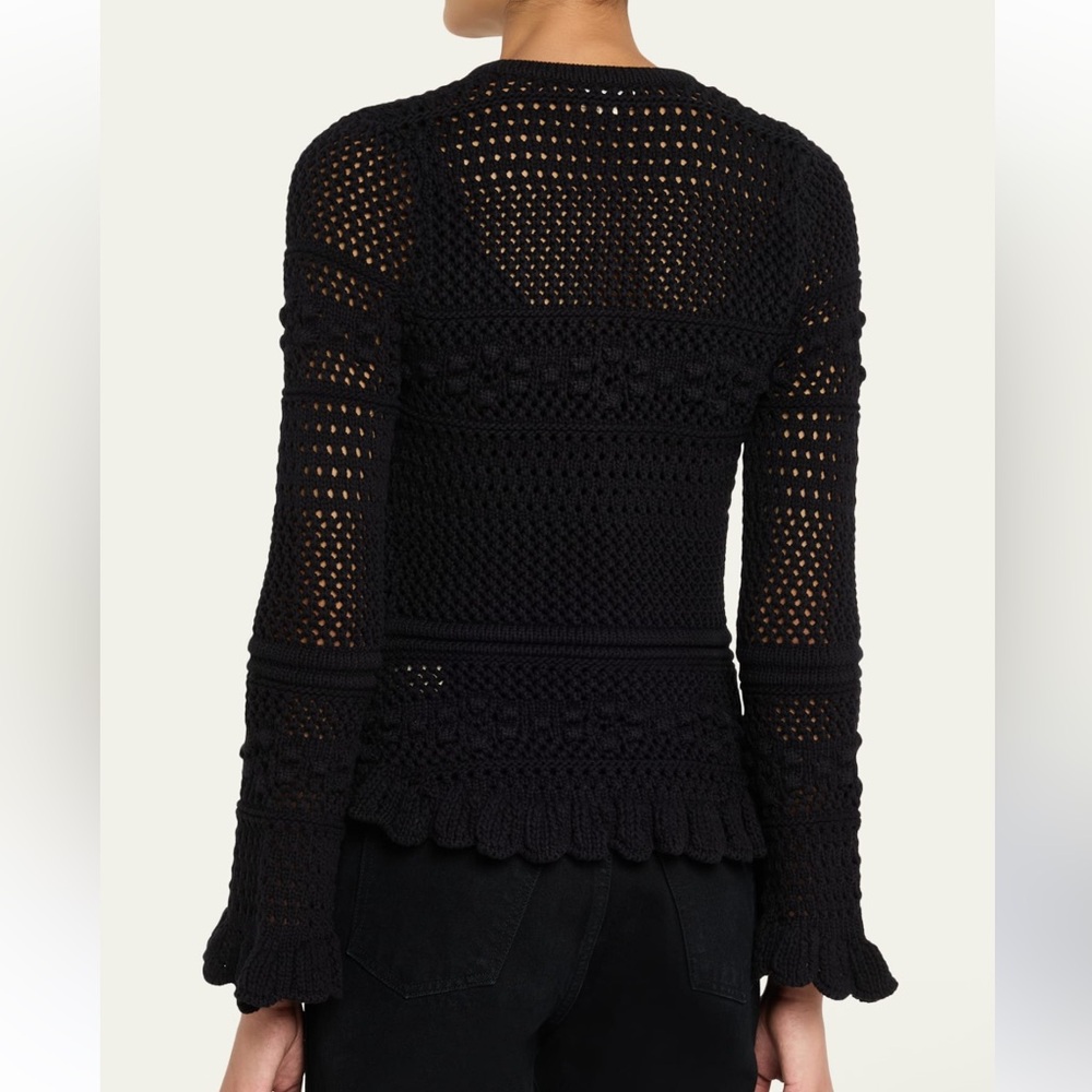 L'Agence Kiva Black Crochet Cardigan NWOT - Picture 4 of 10